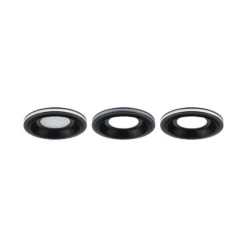 Lámpara empotrable LED Paulmann Sormus negra, Ø 10 cm, IP65, juego de 3