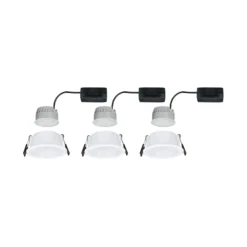 lámpara empotrable LED Paulmann Cole Coin blanca Ø9cm IP44 atenuable, juego de