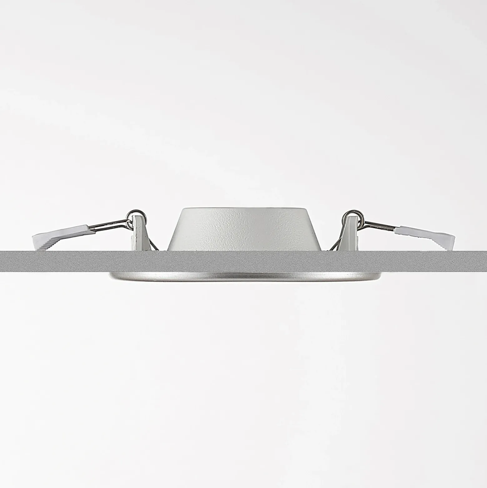 Lámpara empotrable LED Prios Cadance, plata, 12 cm, juego de 2, CCT