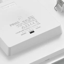Lámpara empotrable LED Prios Helina, plata, 22 cm, 24 W, atenuable