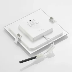 Lámpara empotrable LED Prios Helina, plata, 22 cm, 24 W, atenuable