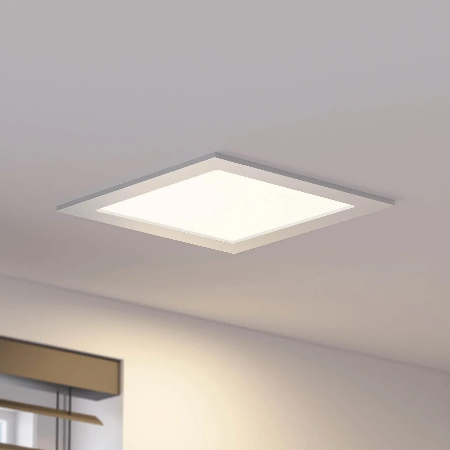Lámpara empotrable LED Prios Helina, plata, 22 cm, 24 W, atenuable