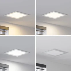 Lámpara empotrable LED Prios Helina, plata, 22 cm, 24 W, atenuable