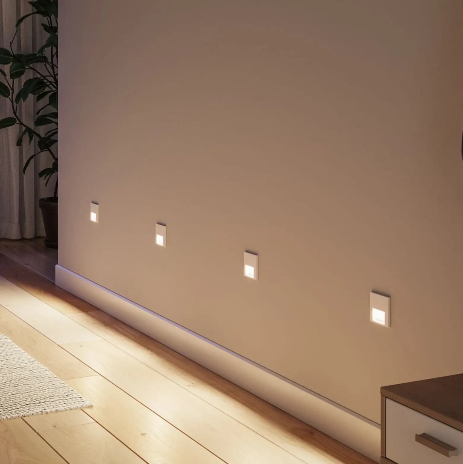 Lámpara empotrable LED Tsaro de Paulmann, blanca, plástico, 2700 K