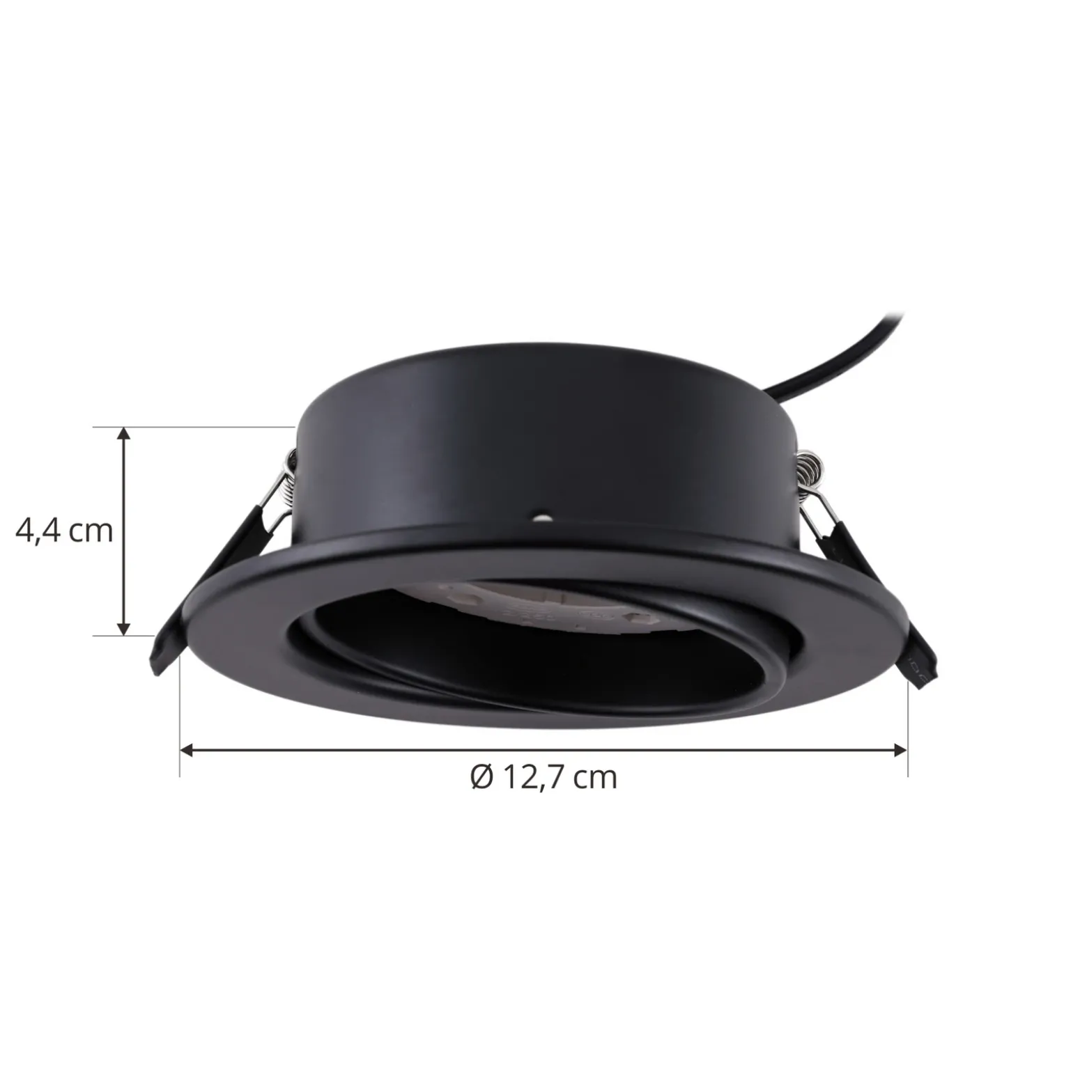 Lámpara empotrable Lindby Jyla, negro mate, Ø 13 cm, GX53