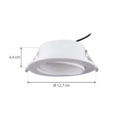 Lámpara empotrable Lindby Jyla, blanco mate, Ø 13 cm, GX53