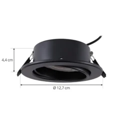 Lámpara empotrable Lindby Jyla, negro mate, Ø 13 cm, GX53