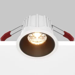 Lámpara empotrable Maytoni Alfa, blanco/negro, Ø 8,5 cm, 15 W, 36°