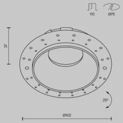 Lámpara empotrable Maytoni Share, blanco/blanco, Ø 10,2 cm, aluminio, GU10