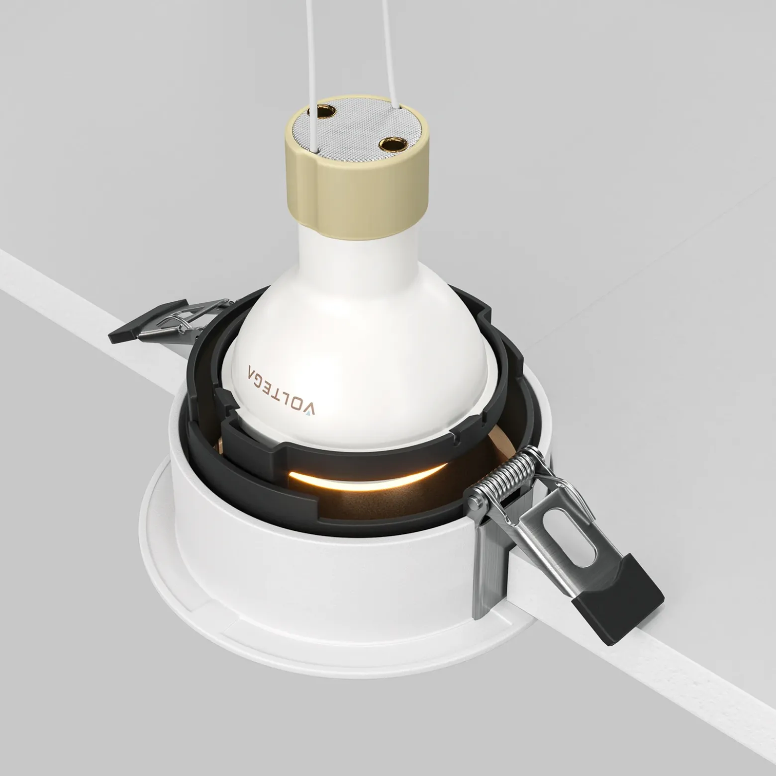 Lámpara empotrable Maytoni Share, blanco/oro, Ø 8,5 cm, aluminio, GU10