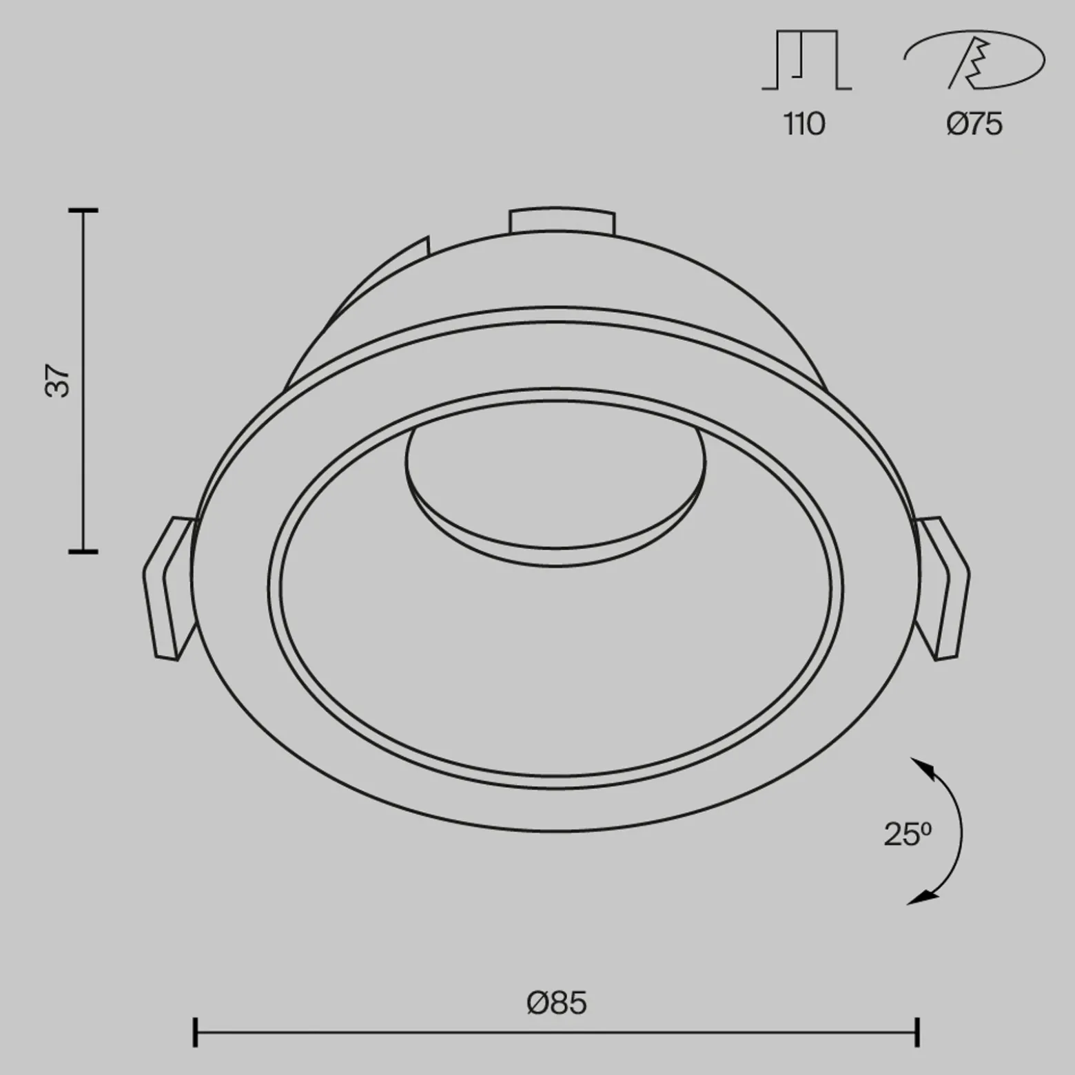 Lámpara empotrable Maytoni Share, blanco/oro, Ø 8,5 cm, aluminio, GU10