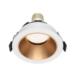 Lámpara empotrable Maytoni Share, blanco/oro, Ø 8,5 cm, aluminio, GU10