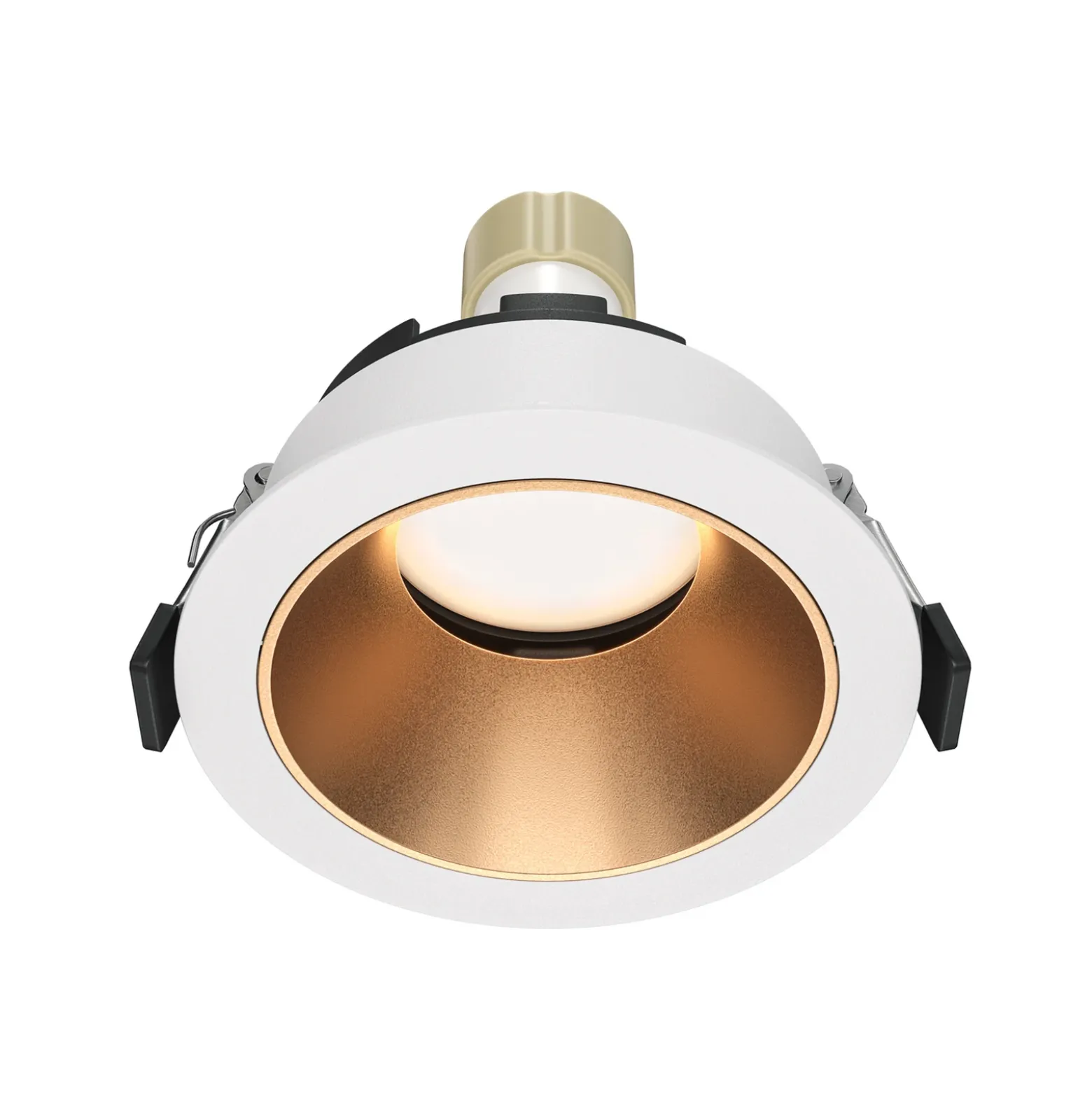 Lámpara empotrable Maytoni Share, blanco/oro, Ø 8,5 cm, aluminio, GU10