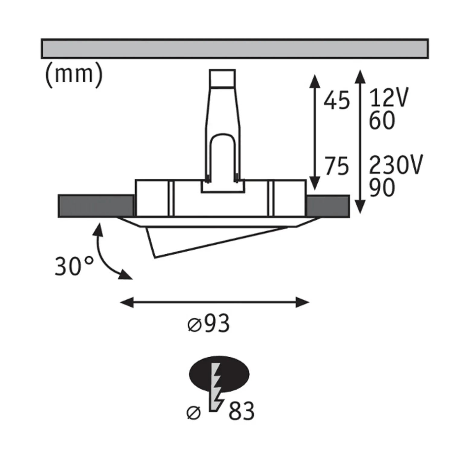 Lámpara empotrable Paulmann Nova Plus, hierro, Ø 9 cm, GU5.3/GU10, IP65