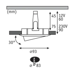 Lámpara empotrable Paulmann Nova Plus, hierro, Ø 9 cm, GU5.3/GU10, IP65
