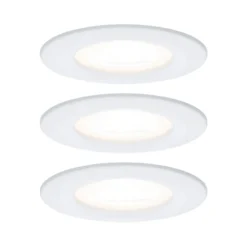 Lámpara empotrable Paulmann Nova, blanca, Ø 8 cm, GU10-LED, IP44, juego de 3