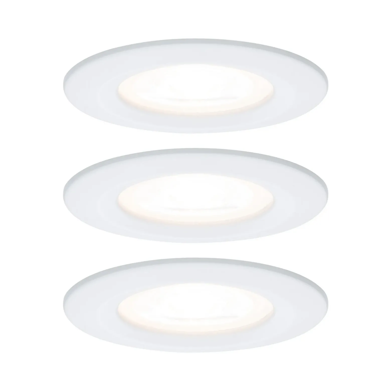 Lámpara empotrable Paulmann Nova, blanca, Ø 8 cm, GU10-LED, IP44, juego de 3