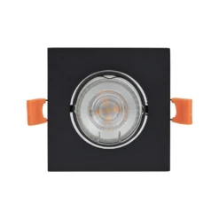 Lámpara empotrable PRIOS Fibur, negra, 9 cm, GU10