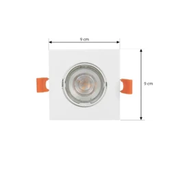 Lámpara empotrable PRIOS Fibur, blanca, 9 cm, GU10, paquete de 10