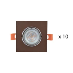Lámpara empotrable PRIOS Fibur, bronce mate, 9 cm, GU10, 10 unidades