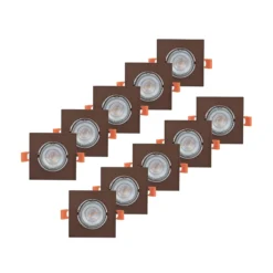 Lámpara empotrable PRIOS Fibur, bronce mate, 9 cm, GU10, 10 unidades