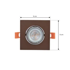 Lámpara empotrable PRIOS Fibur, bronce mate, 9 cm, GU10