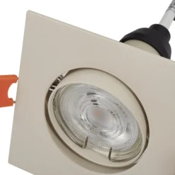 Lámpara empotrable PRIOS Fibur, beige, 9 cm, GU10