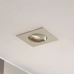Lámpara empotrable PRIOS Fibur, beige, 9 cm, GU10