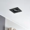 Lámpara empotrable PRIOS Fibur, negra, 9 cm, GU10, paquete de 10