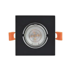 Lámpara empotrable PRIOS Fibur, negra, 9 cm, GU10, paquete de 10