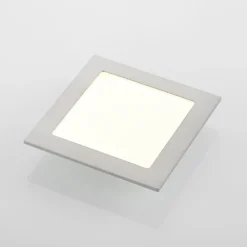 Lámpara empotrable Prios LED Helina, plata, 16,5 cm, atenuable