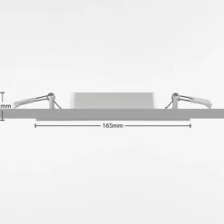 Lámpara empotrable Prios LED Helina, plata, 16,5 cm, atenuable