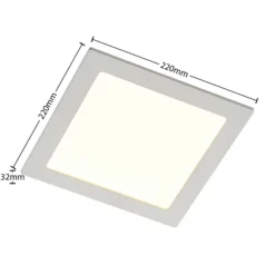 Lámpara empotrable Prios LED Helina, blanca, 22 cm, 18 W, atenuable