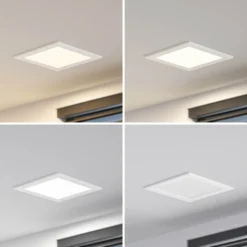 Lámpara empotrable Prios LED Helina, blanca, 22 cm, 18 W, atenuable