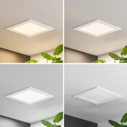 Lámpara empotrable Prios LED Helina, blanca, 22 cm, 24 W, atenuable