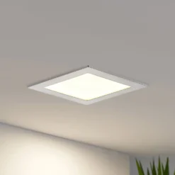 Lámpara empotrable Prios LED Helina, plata, 16,5 cm, atenuable