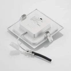 Lámpara empotrable Prios LED Helina, plata, 16,5 cm, atenuable