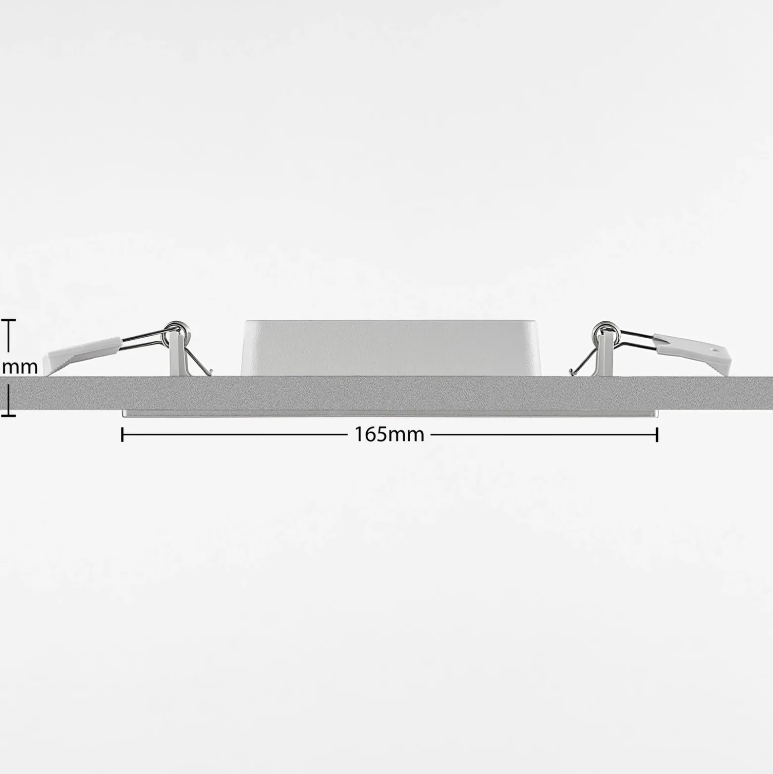 Lámpara empotrable Prios LED Helina, plata, 16,5 cm, atenuable