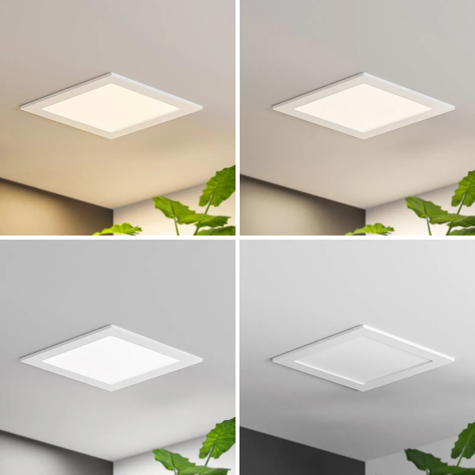 Lámpara empotrable Prios LED Helina, blanca, 22 cm, 24 W, atenuable