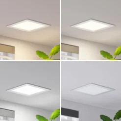 Lámpara empotrable Prios LED Helina, plata, 22 cm, 18 W, atenuable