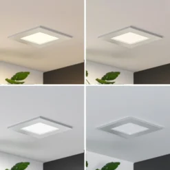 Lámpara empotrable Prios LED Helina, plata, 11,5 cm, atenuable