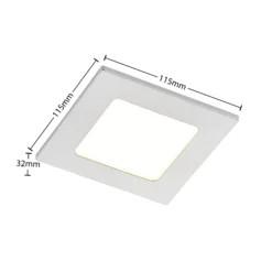 Lámpara empotrable Prios LED Helina, plata, 11,5 cm, atenuable