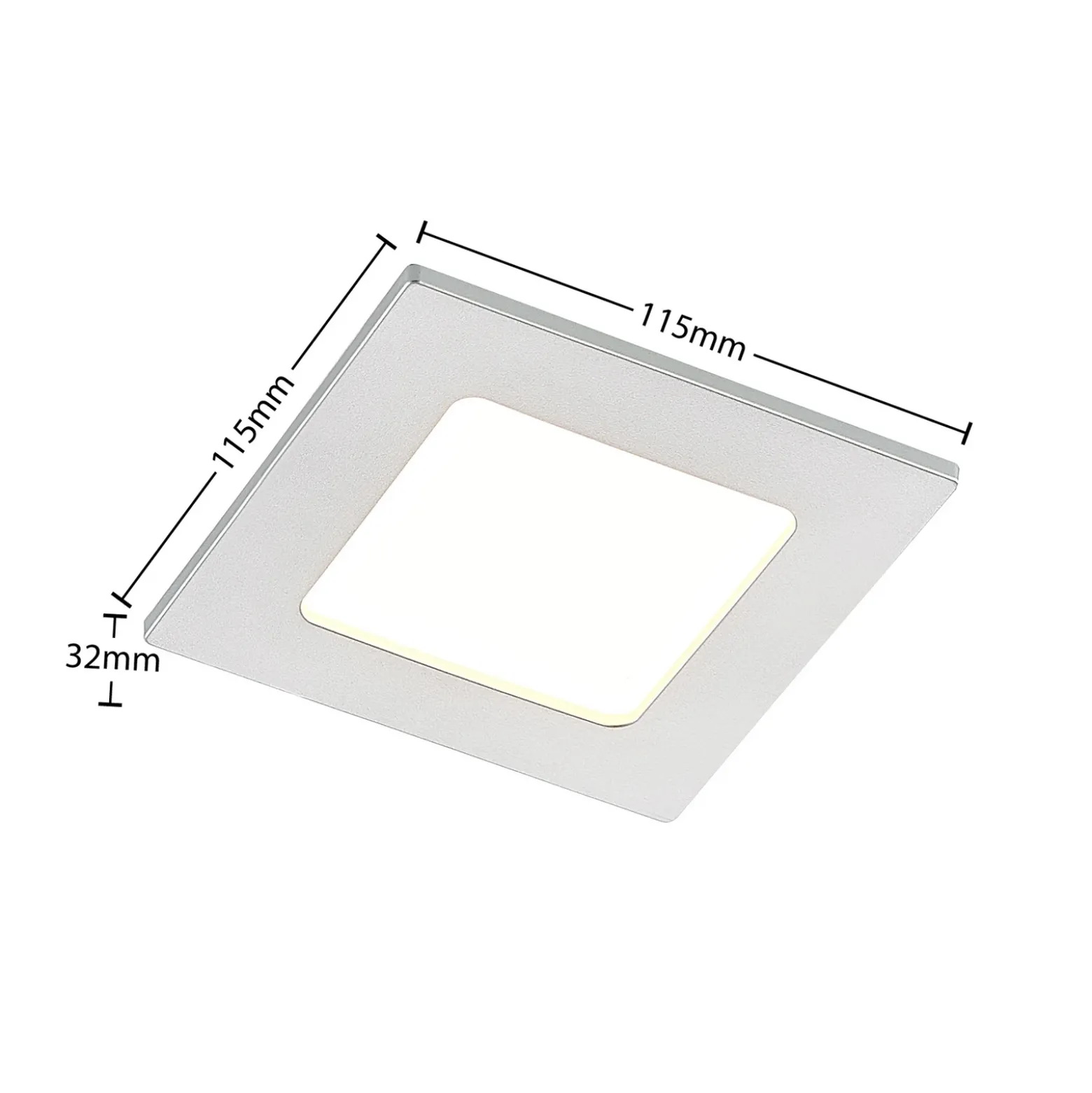 Lámpara empotrable Prios LED Helina, plata, 11,5 cm, atenuable