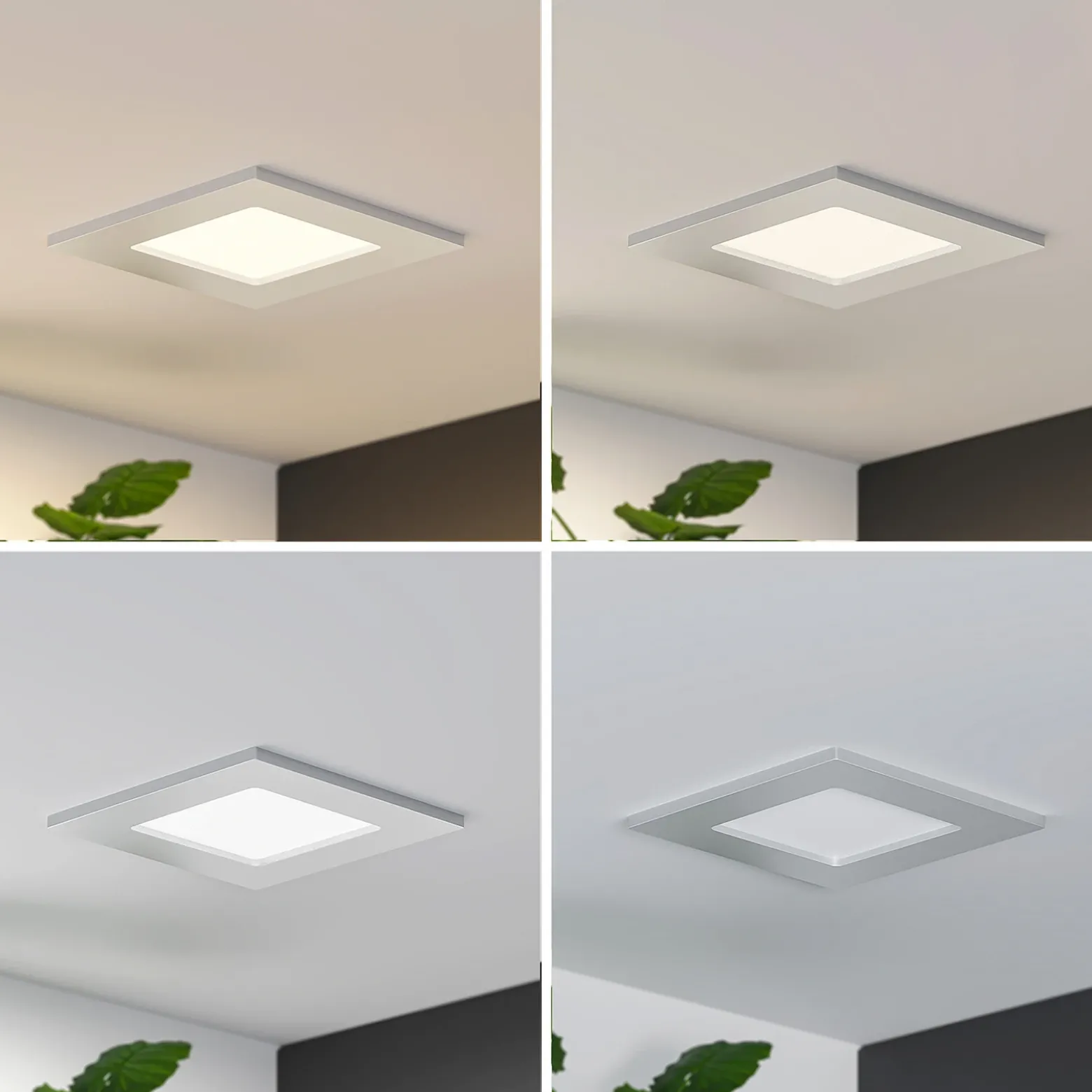 Lámpara empotrable Prios LED Helina, plata, 11,5 cm, atenuable