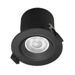 Lámpara empotrable Prios LED Shima, negra, 7 W, 3000K, atenuable