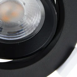 Lámpara empotrable Prios LED Shima, negra, 7 W, 3000K, atenuable