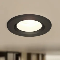 Lámpara empotrable Prios LED Shima, negra, 7 W, 3000K, atenuable