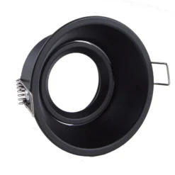 Lámpara empotrable Slim Trim, negra, Ø 9,4 cm, IP20, aluminio, GU10