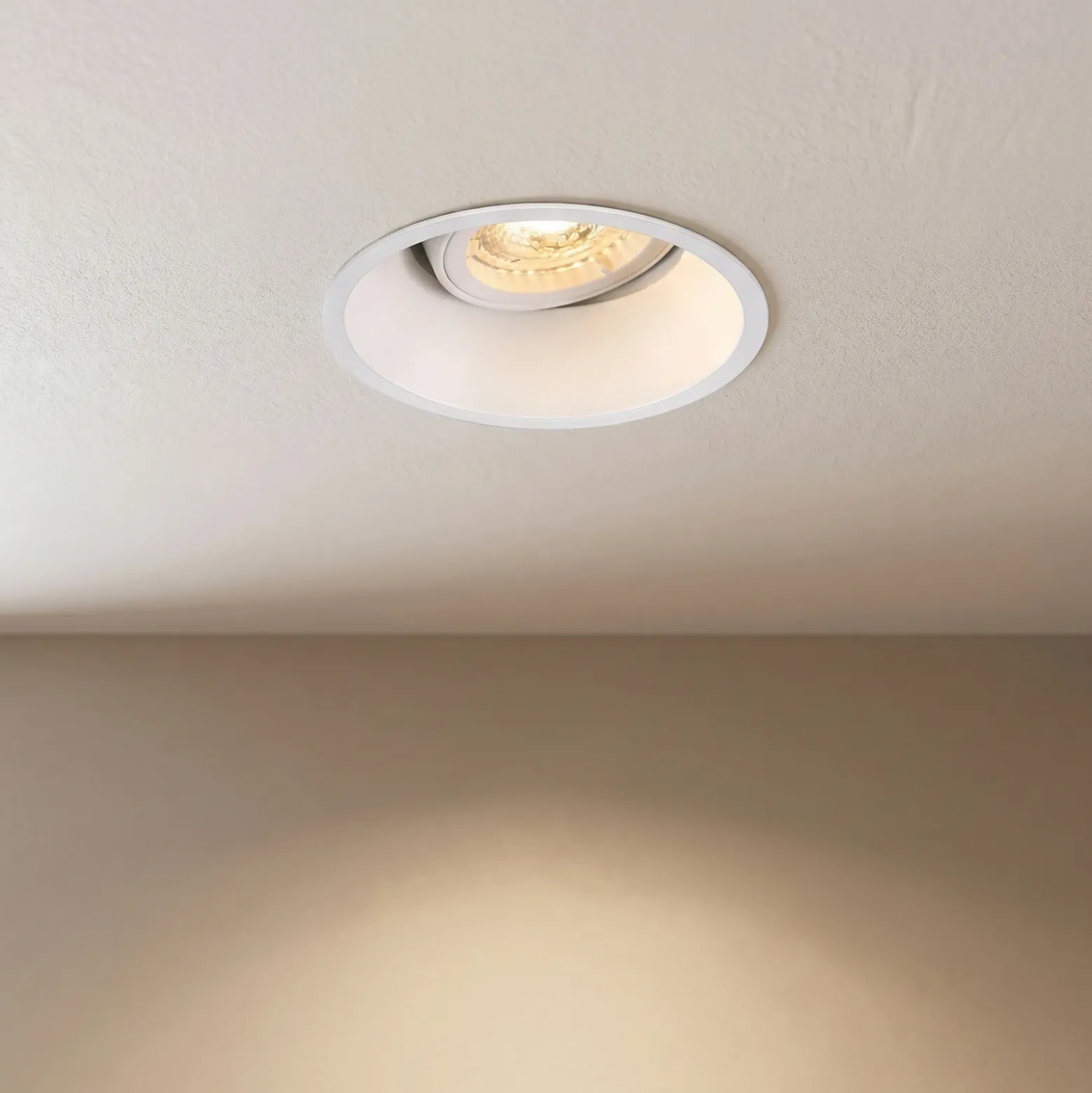 Lámpara empotrable SLV Horn, QPAR51, blanca, aluminio, Ø 10,5 cm