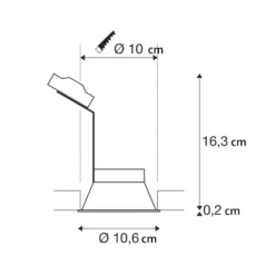 Lámpara empotrable SLV Horn, QPAR51, blanca, aluminio, Ø 10,5 cm